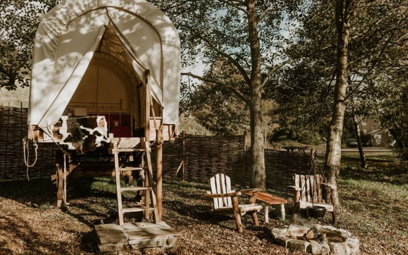 Pondenrosa is a staycation in Yorkshire where you can stay overnight in a wagon. Credit: Canopy and Stars