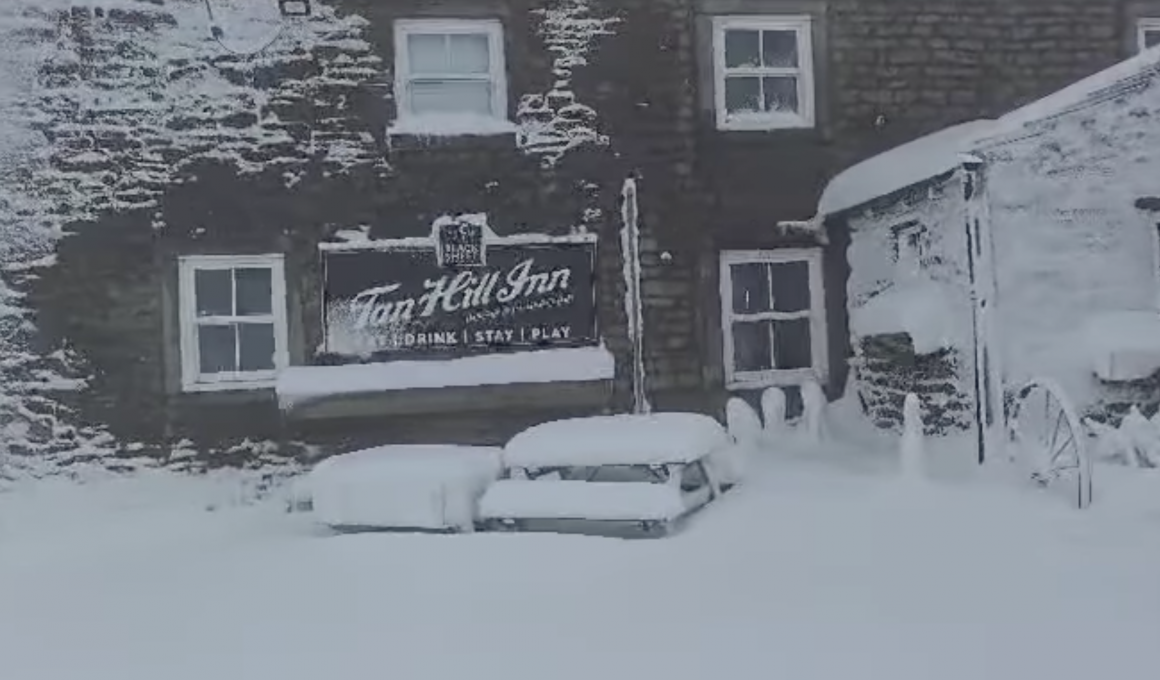 23 punters got snowed-in at Britain's highest pub - and things got a bit weird. Credit: Facebook, Tan Hill Inn