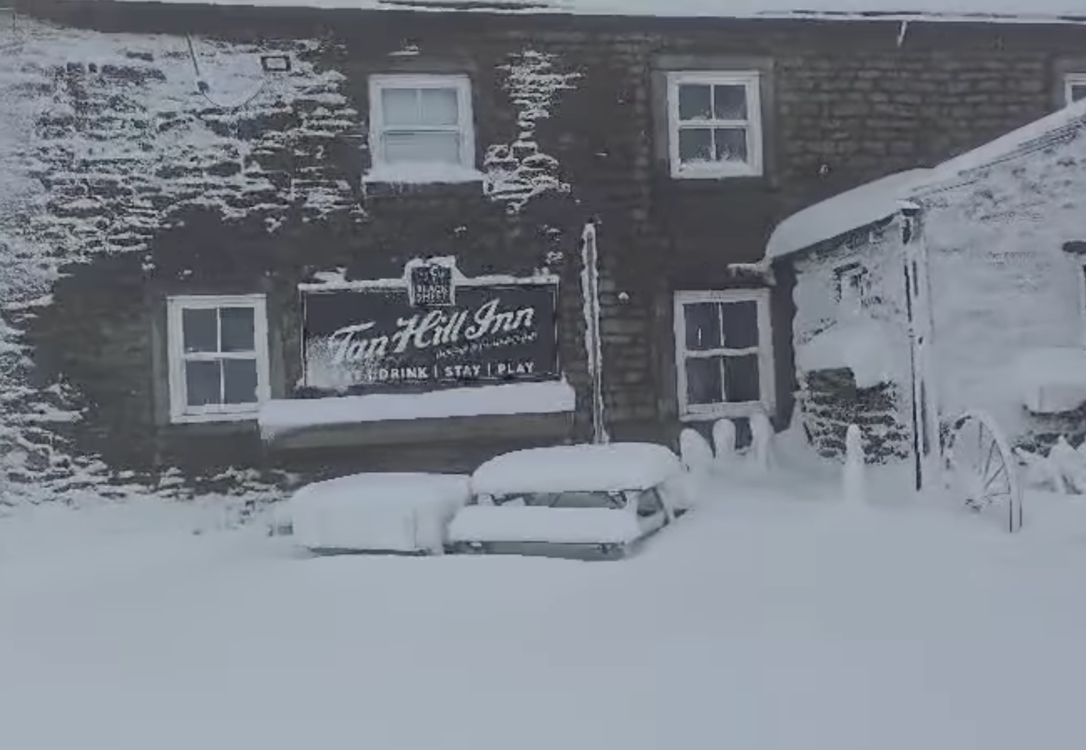 23 punters got snowed-in at Britain's highest pub - and things got a bit weird. Credit: Facebook, Tan Hill Inn