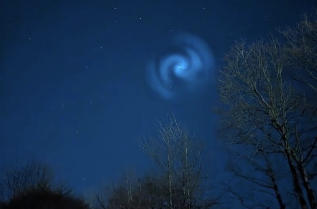 The Met Office has explained the mysterious glowing spiral seen in the sky last night. Credit: Instagram, Ramonacomecloser