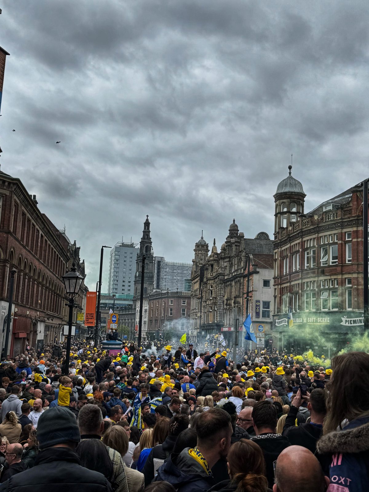 Scenes at the Leeds United parade on Monday