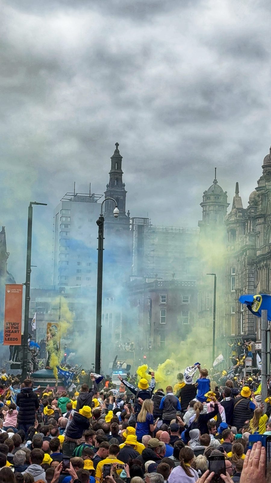 Scenes at the Leeds United parade on Monday