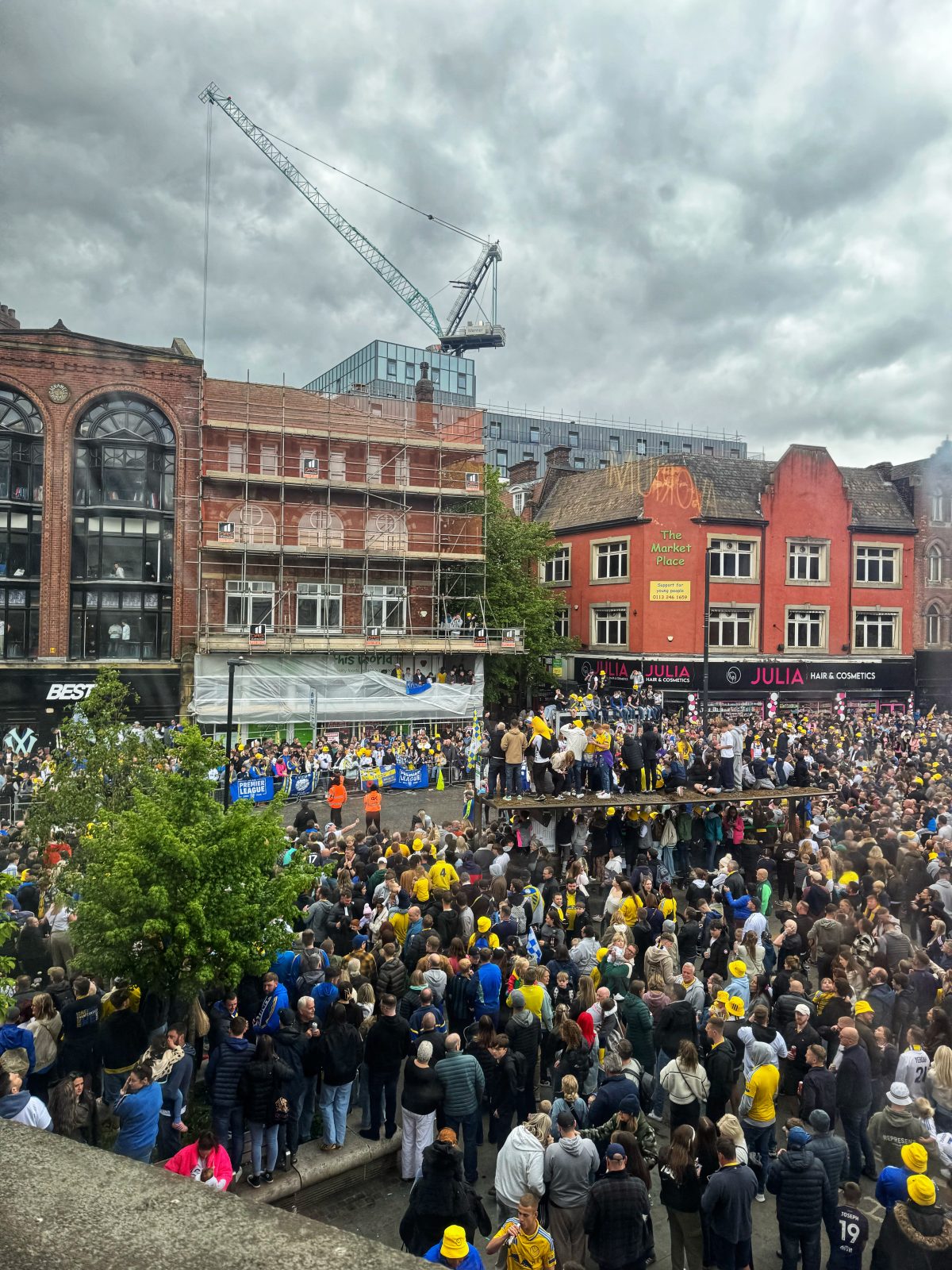 Scenes at the Leeds United parade on Monday
