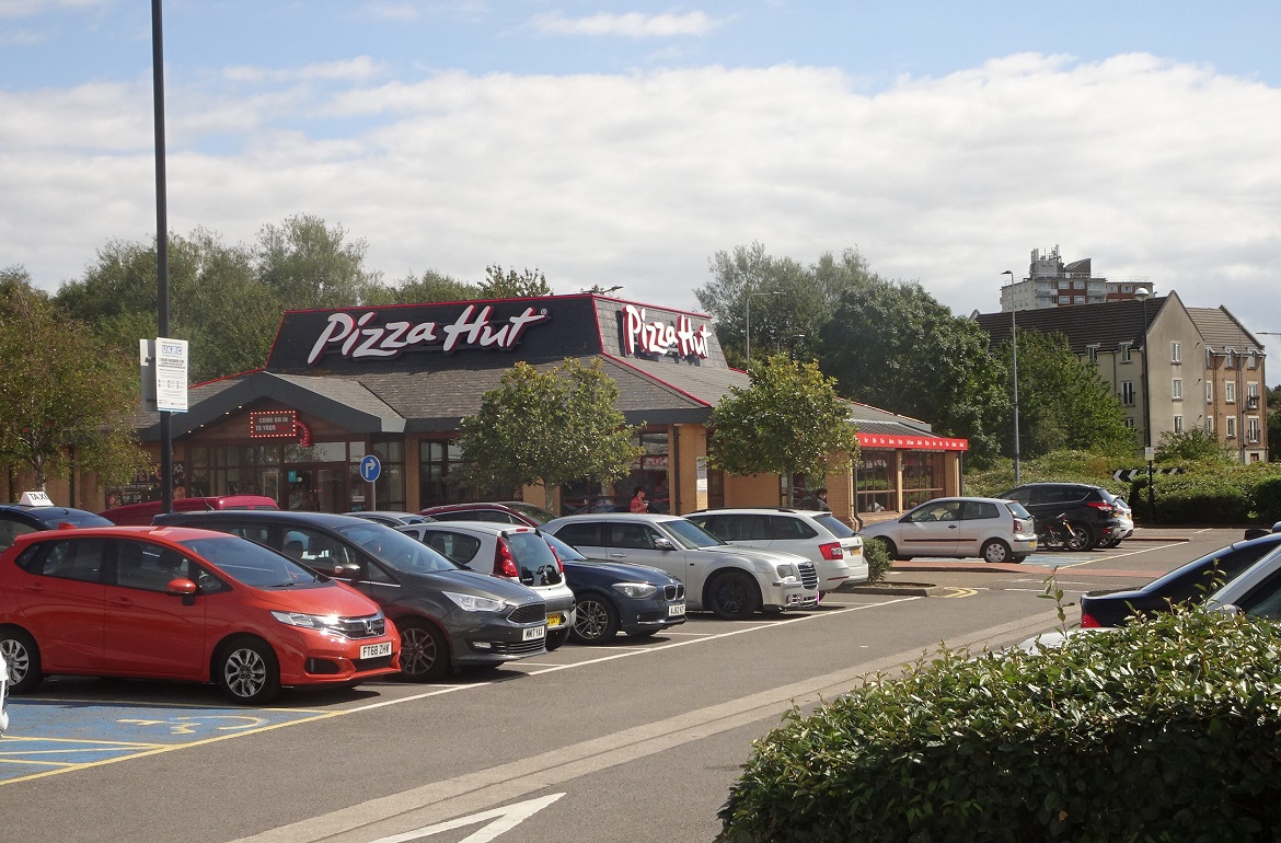 Outside a Pizza Hut