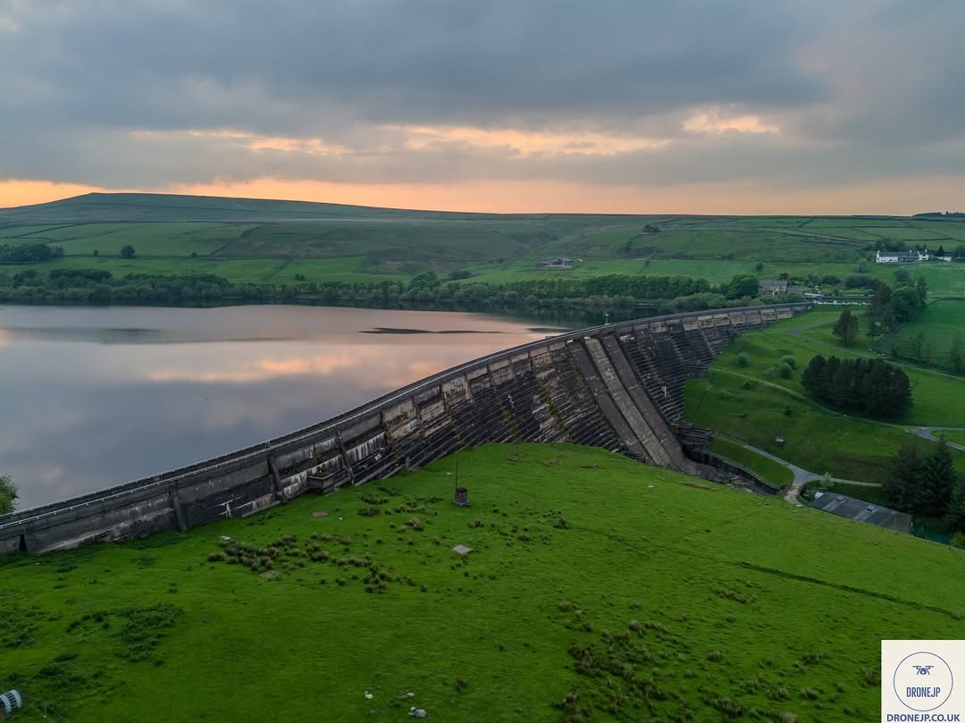 On the edge of West Yorkshire is the glorious Baitings Reservoir with an equally grand dam / Credit: @dronejp_ on Instagram