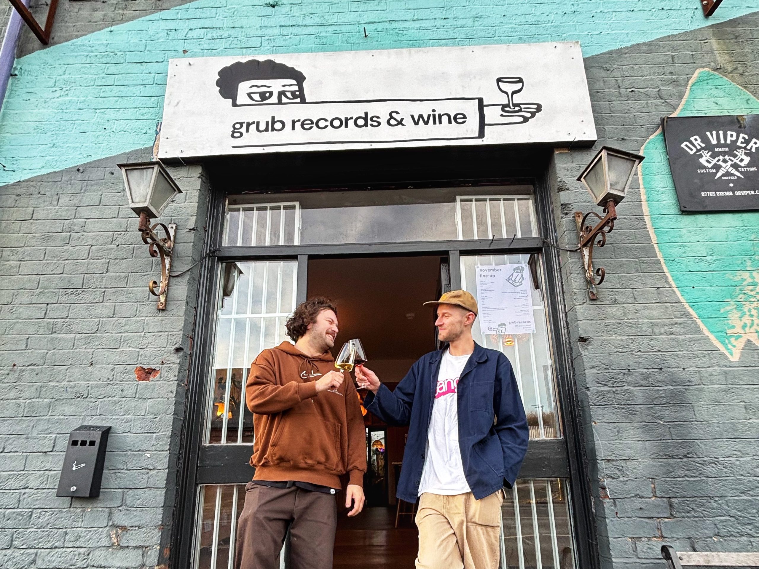 Grub Records Sheffield: A shop where you can browse records while sampling a selection of stocked wines - Sign us up.