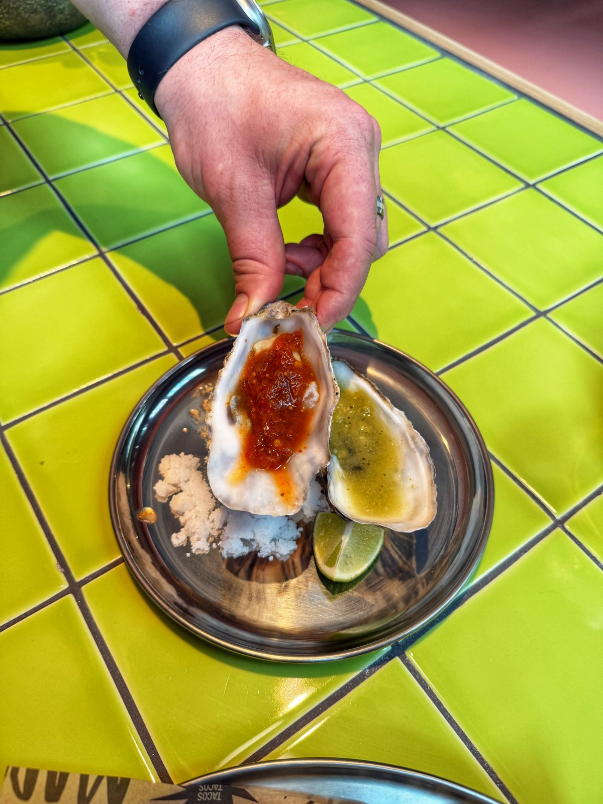 Oysters with salsa