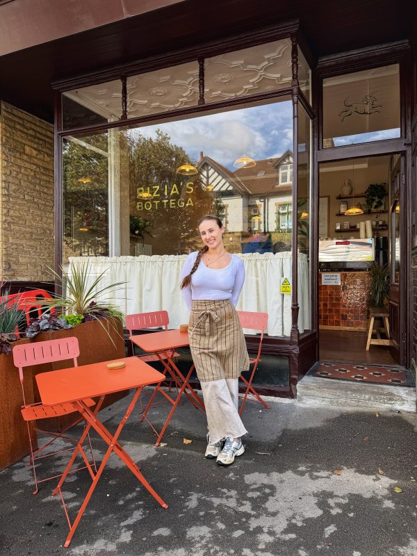 Fabrizia Wagstaff-Pignanelli outside Rizia's Bottega in Ilkley